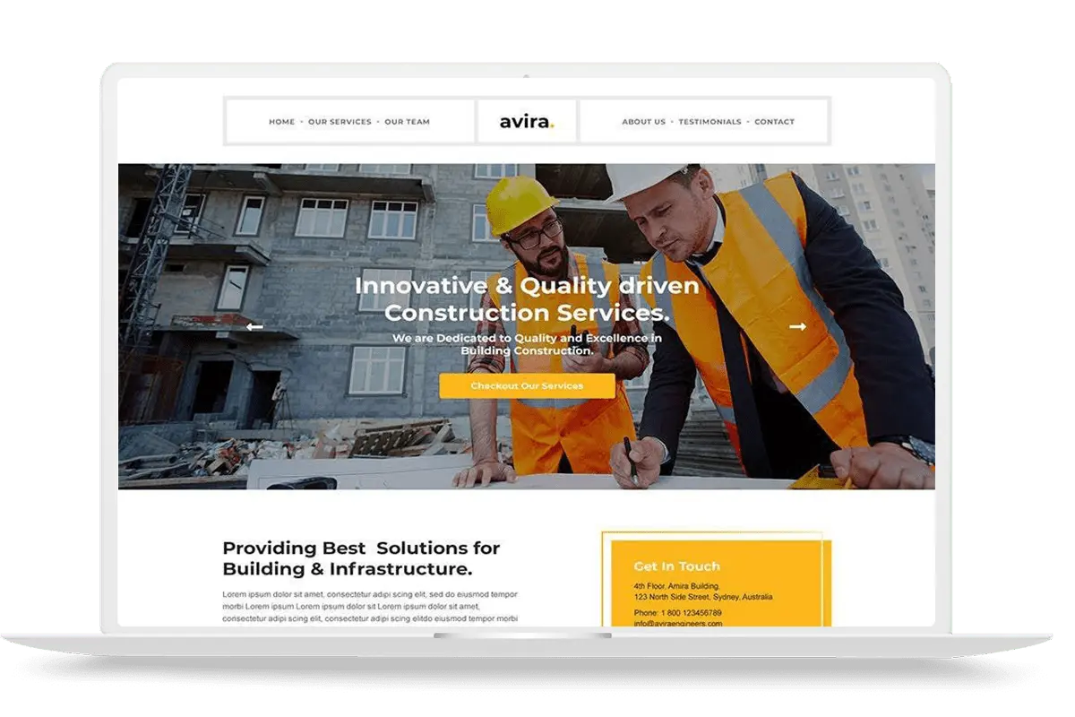 Professional construction website design for building and engineering companies in Ghana