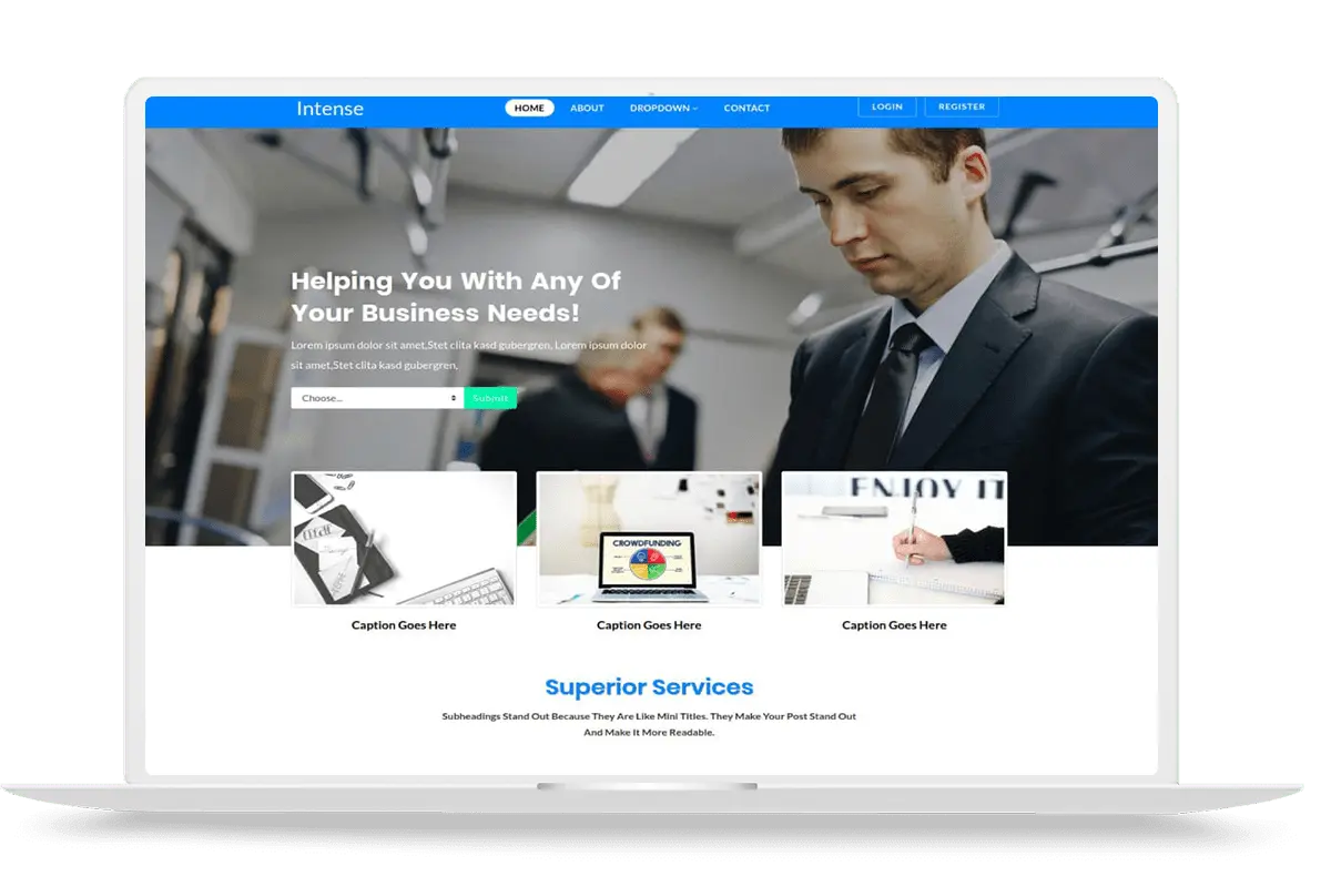 Modern corporate website design for businesses and enterprises in Ghana